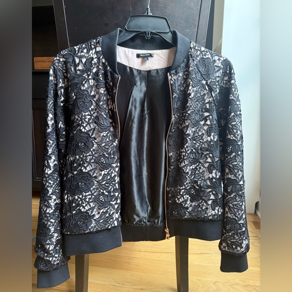 Stella & Dot Lace and Satin Blazer